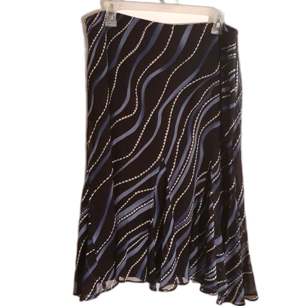 chico's silk chiffon skirt l xl 2 skirt luxury black luxury midi flowy skirt